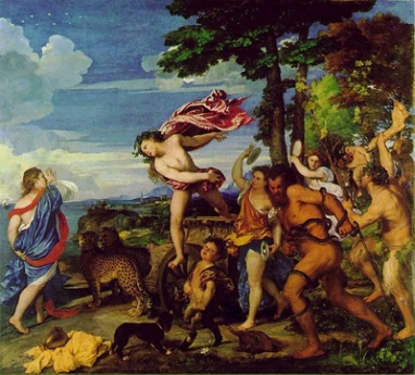 Baco y Ariadna de Tiziano