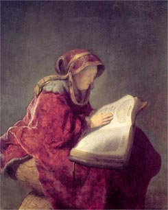 Madre de Rembrant leyendo