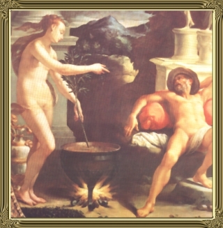 Medea y Esón, padre de Jasón