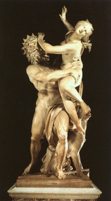 El rapto de Perséfone de Bernini. Villa Borghese, Roma
